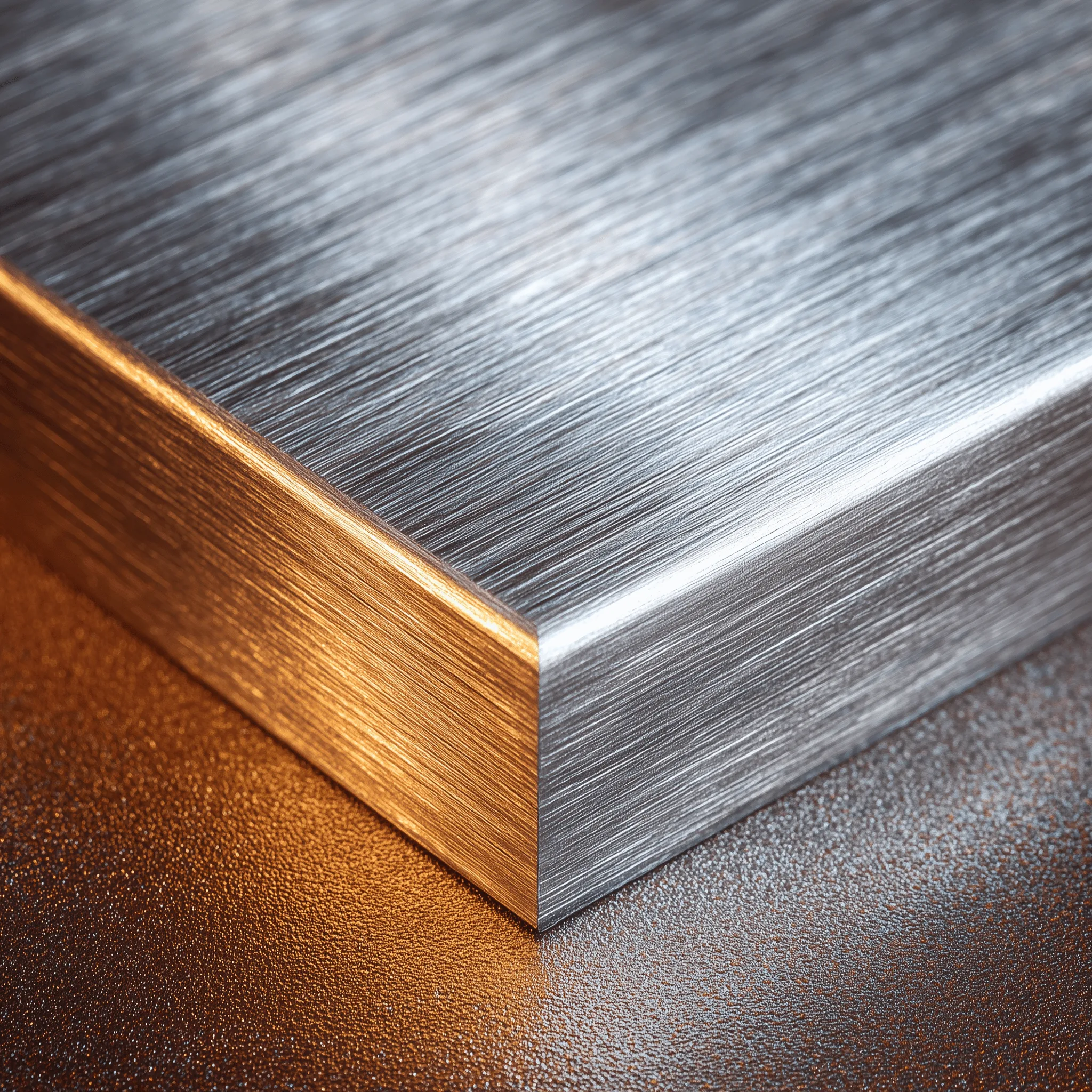 Brushed 304 stainless steel surface detail