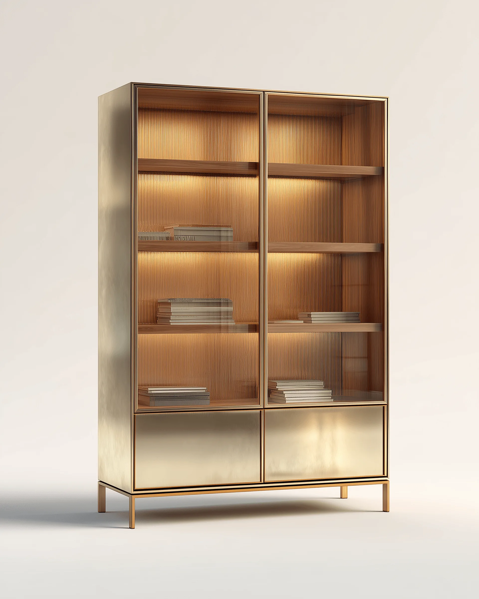 Architectural living room storage and display cabinetry