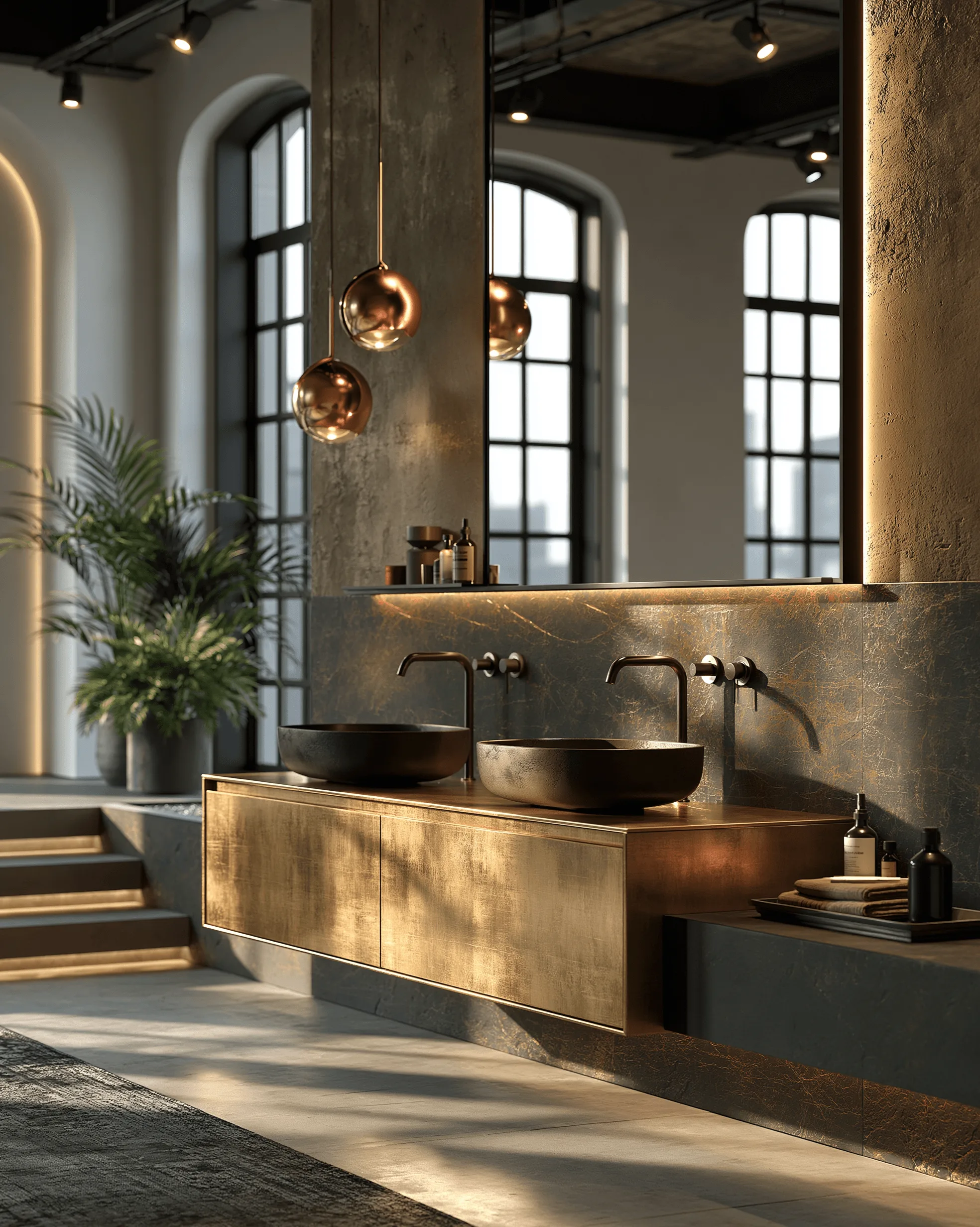 Zovia Antique Bronze & Oxidized Brass stainless steel bathroom vanity