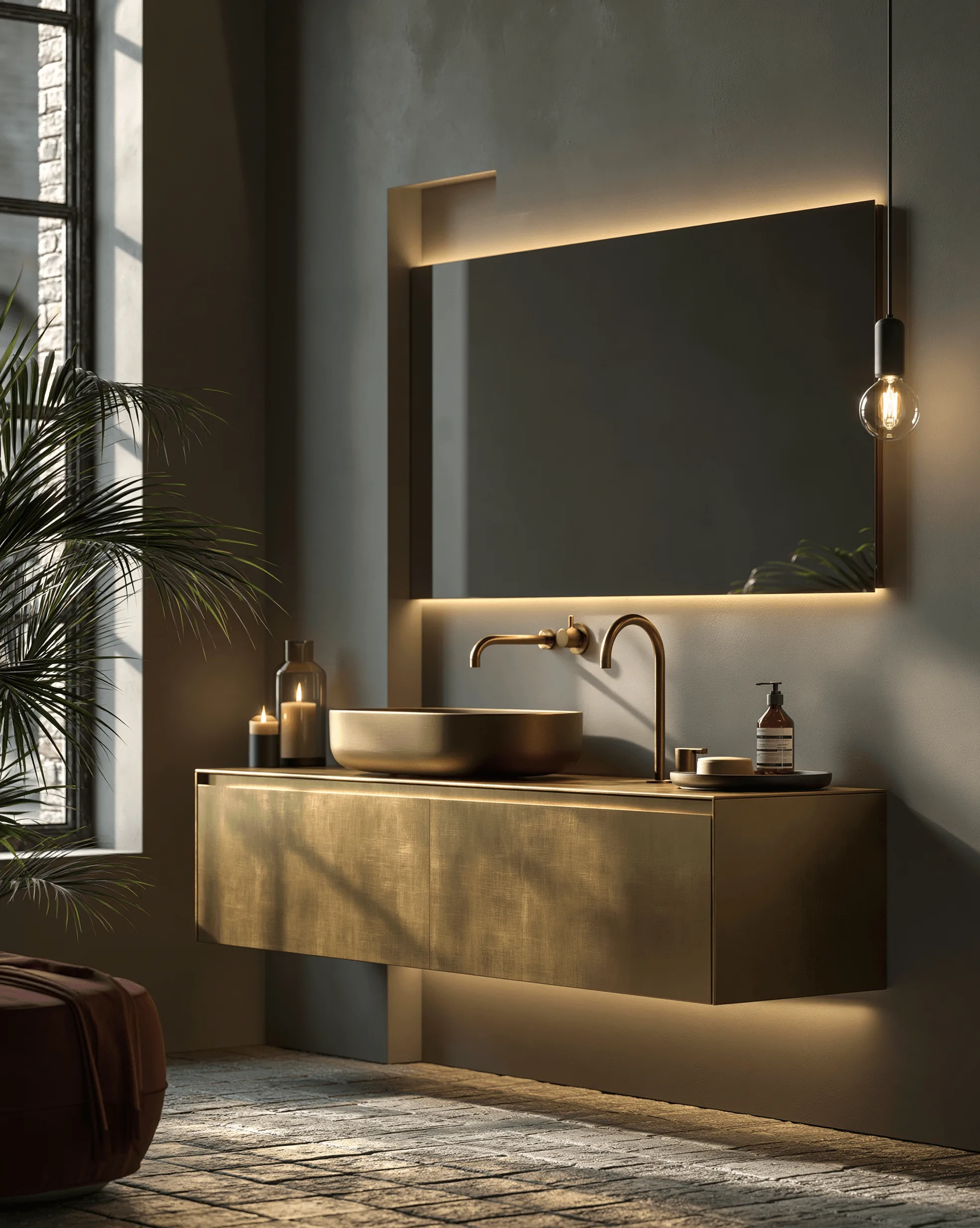 Zovia Antique Bronze & Oxidized Brass stainless steel bathroom vanity