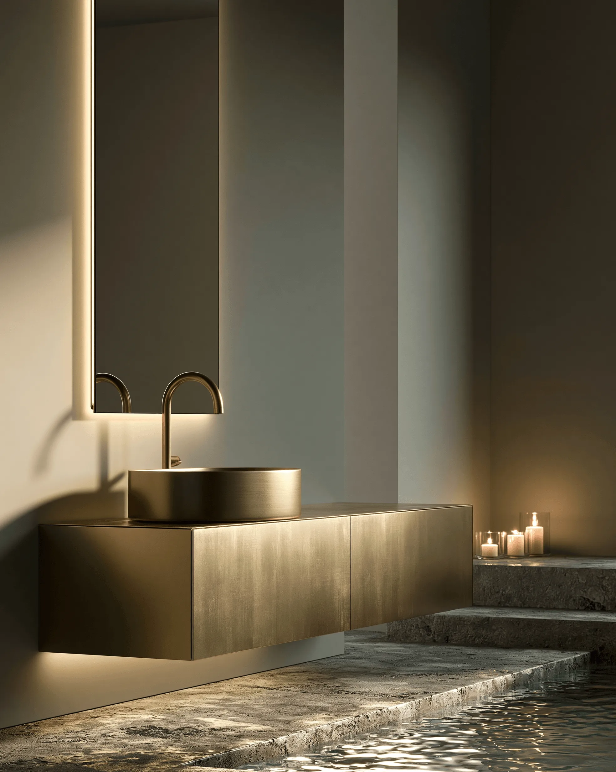 Zovia Antique Bronze & Oxidized Brass stainless steel bathroom vanity