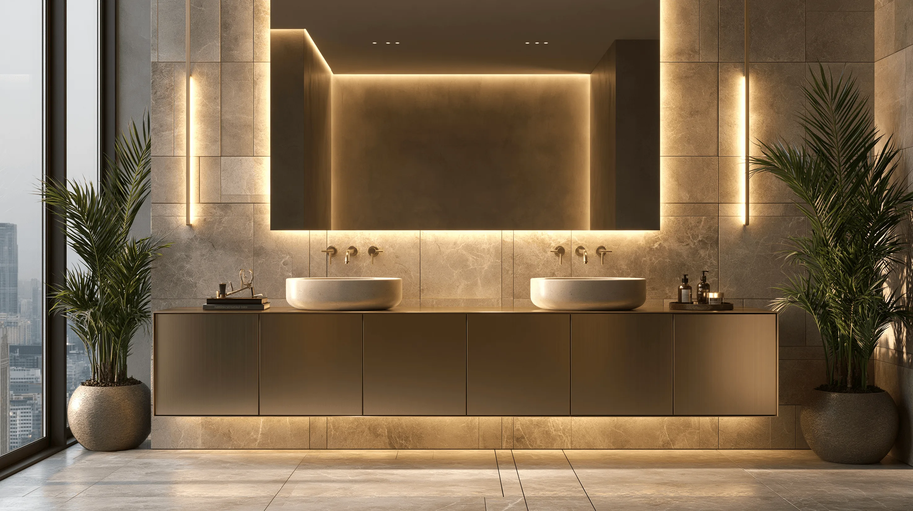 Zovia Dark Grey, Gunmetal & Silver Brushed stainless steel bathroom vanity