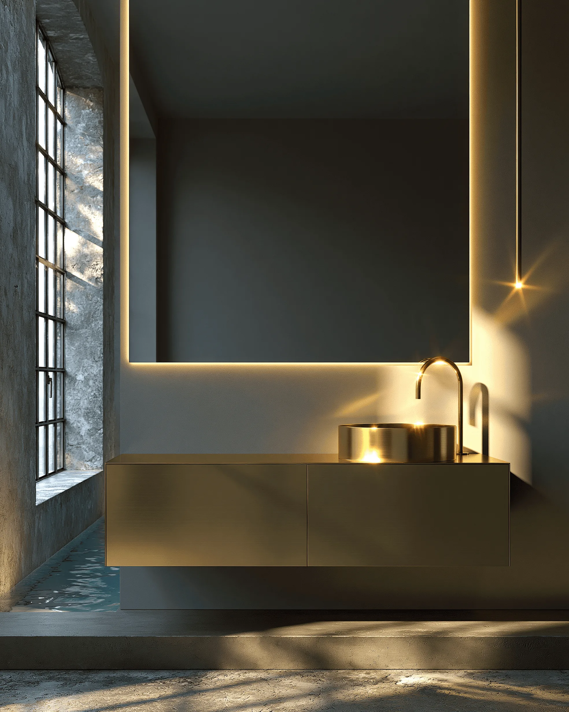 Zovia Gold & Champagne stainless steel bathroom vanity
