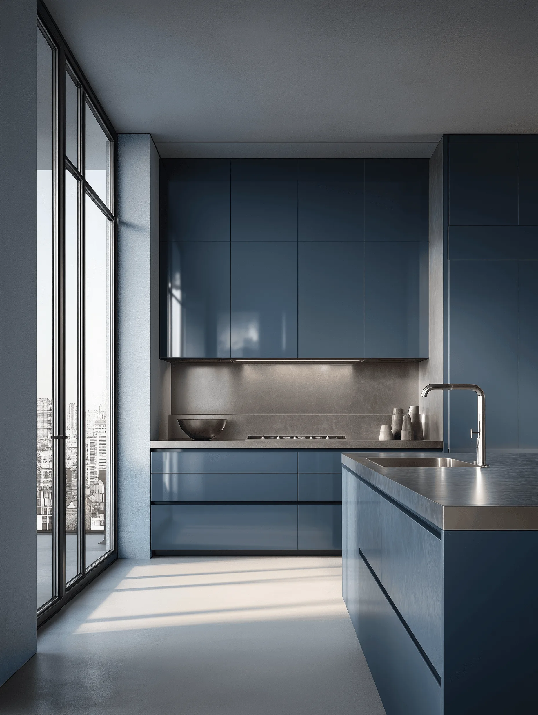 Zovia Cool Tones stainless steel kitchen cabinet