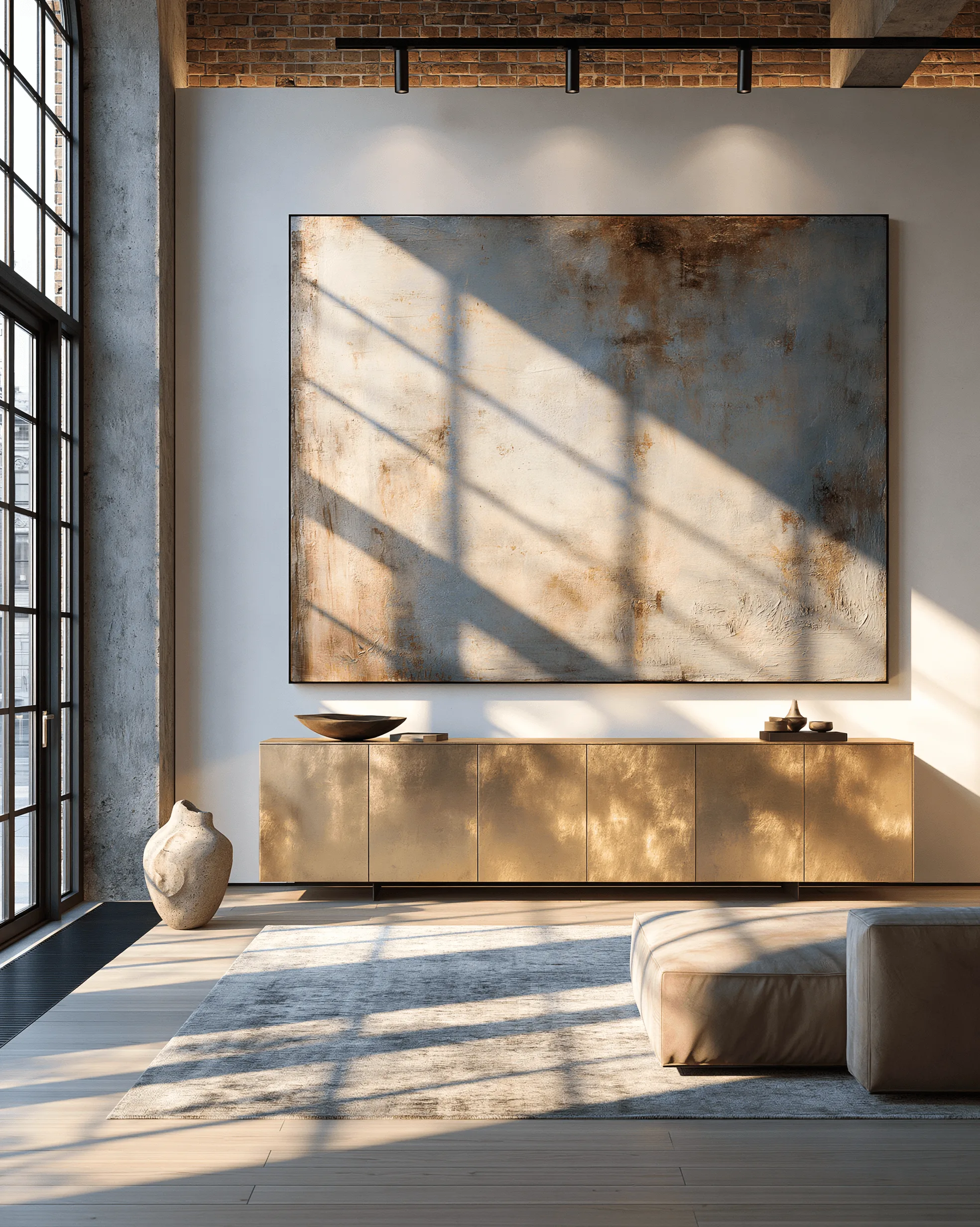 Zovia Sideboard · Polished Brass stainless steel living room cabinet