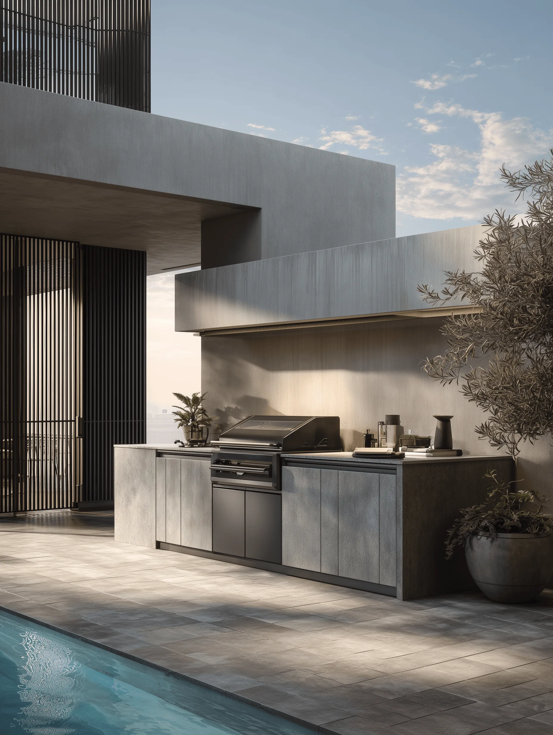 Zovia Matte Black & Dark Grey stainless steel outdoor kitchen