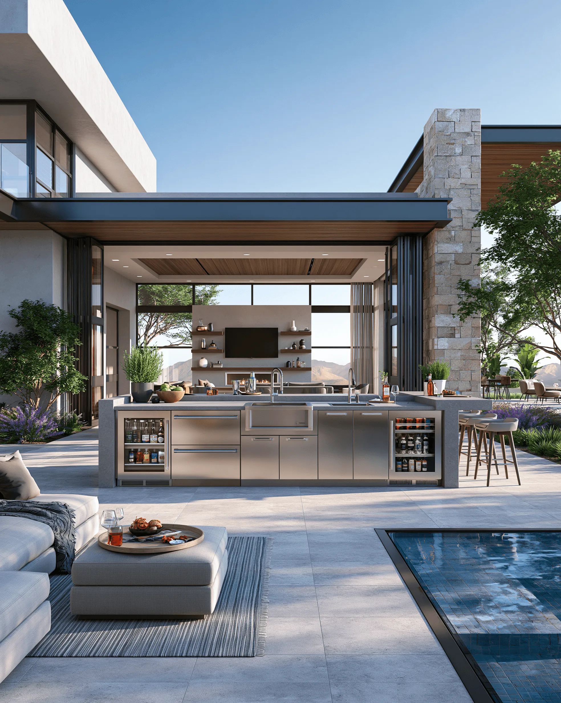 Zovia Modern & Urban stainless steel outdoor kitchen