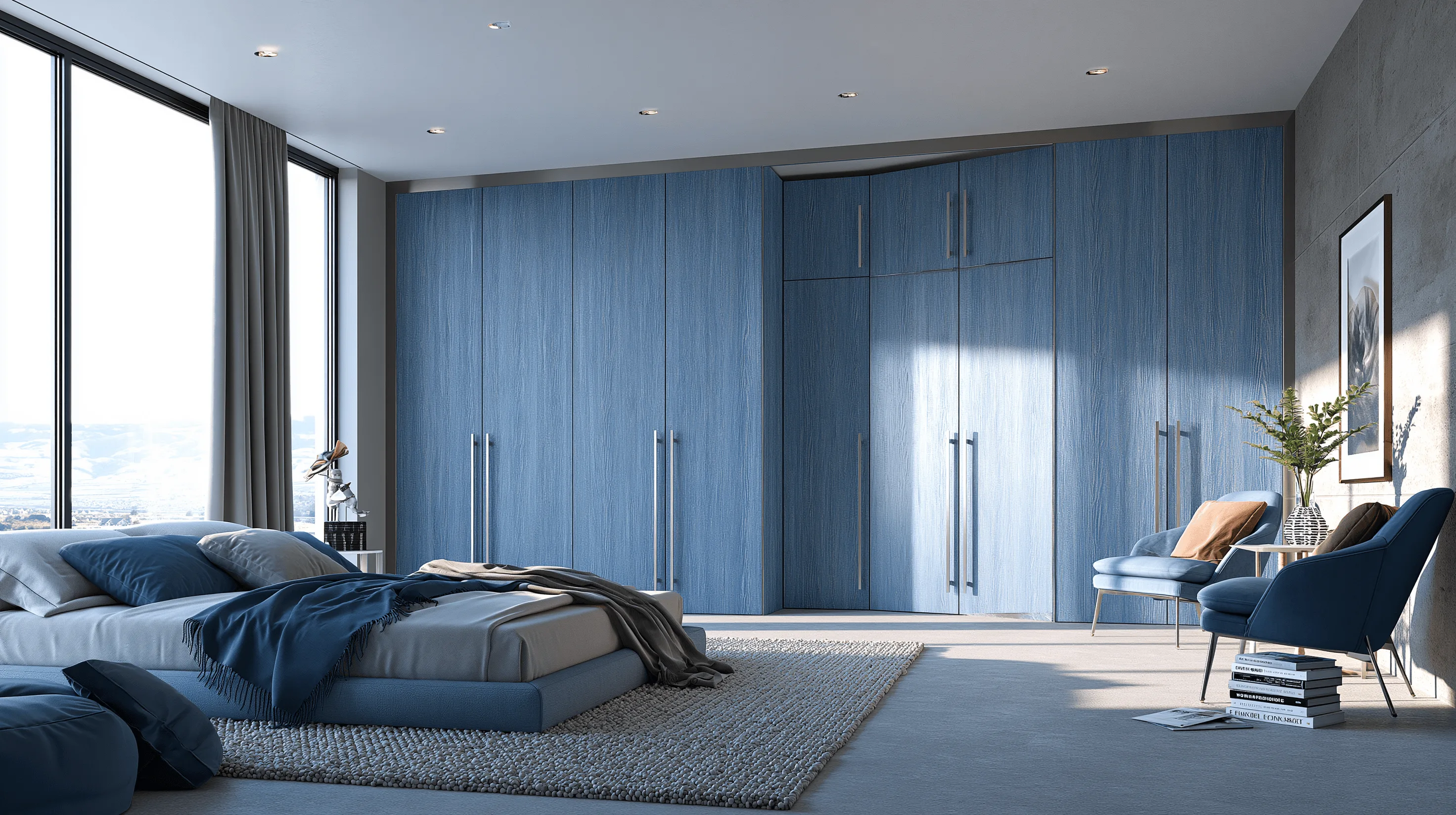 Zovia Steel Blue Cool Confidence stainless steel wardrobe