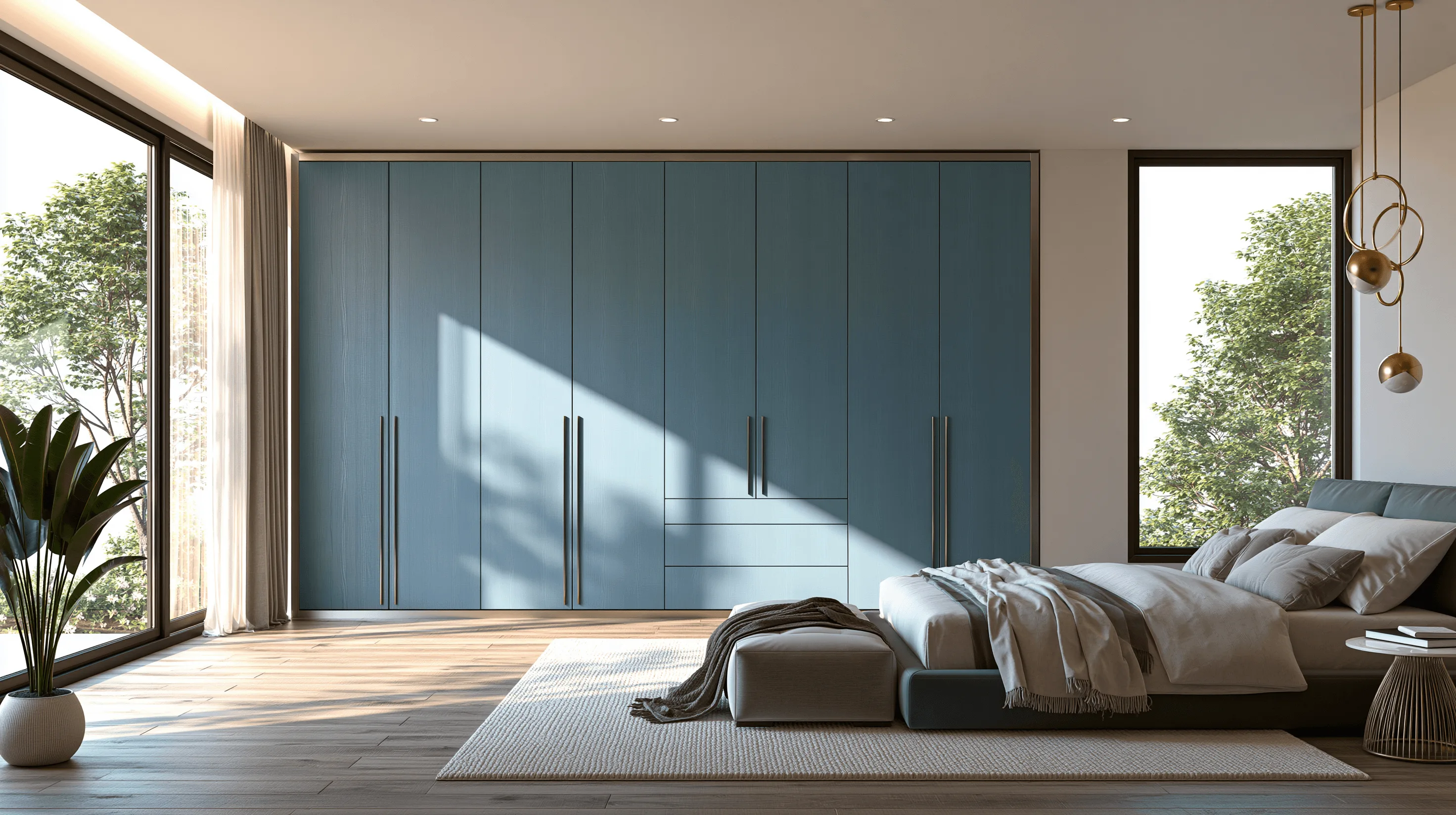 Zovia Steel Blue Cool Confidence stainless steel wardrobe