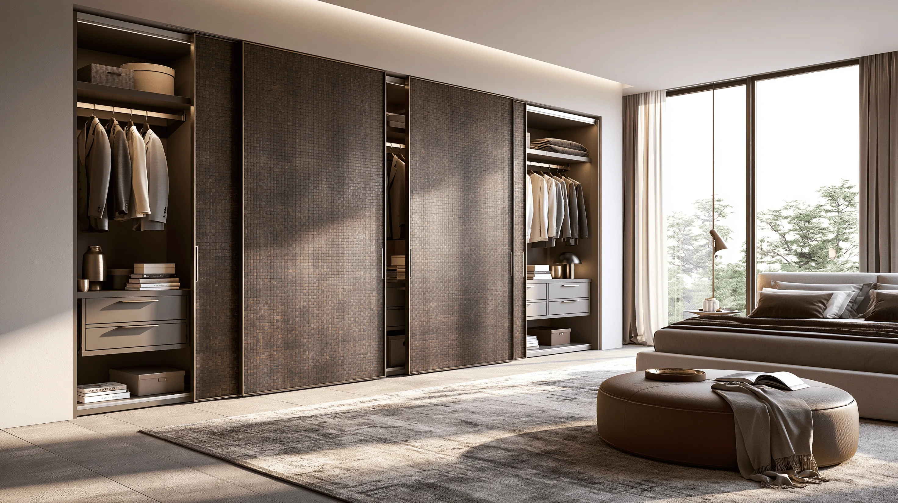 Zovia Dark Grey & Gunmetal stainless steel wardrobe