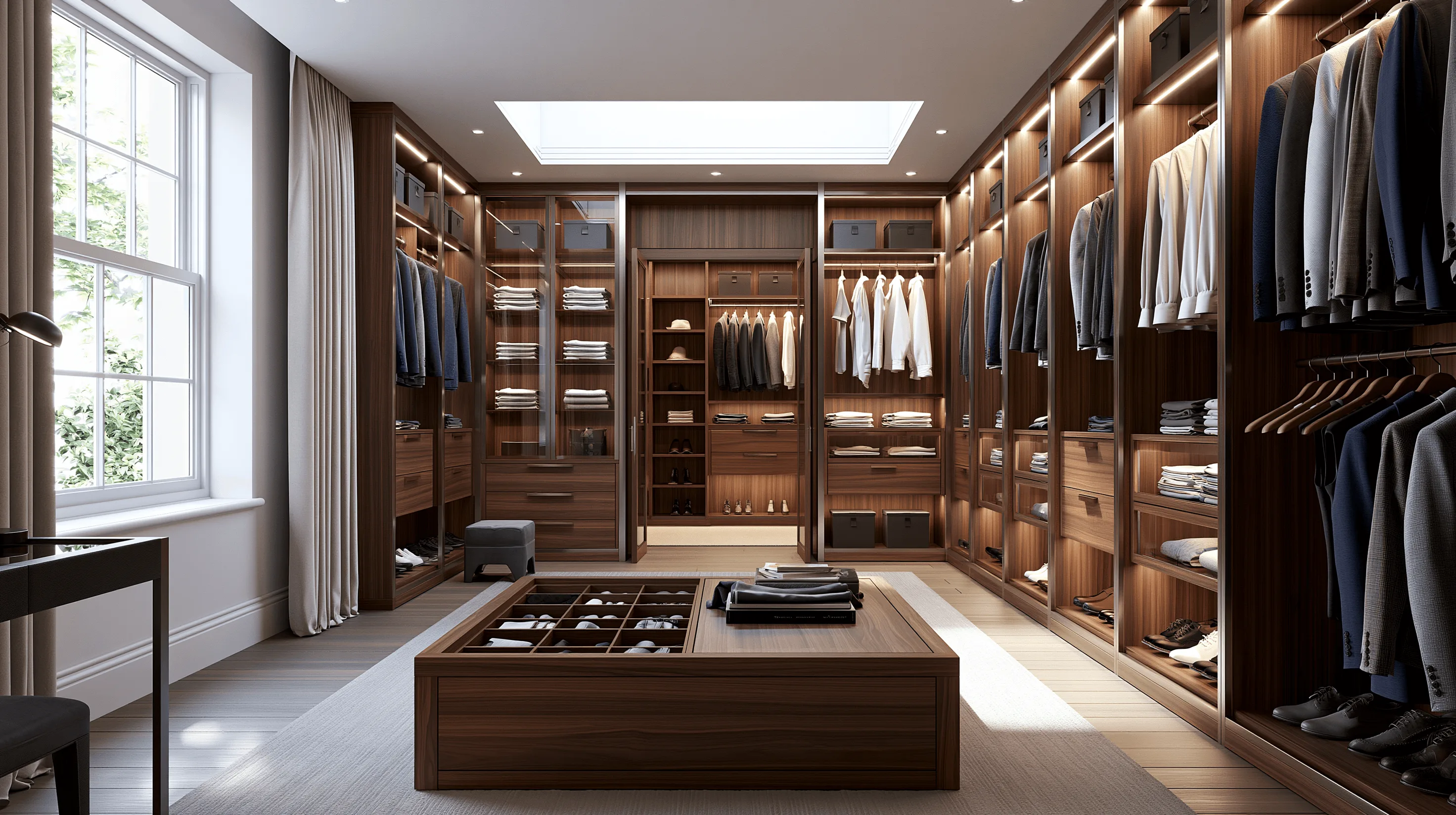 Zovia Warm Tones Ivory, Taupe & Wood stainless steel wardrobe