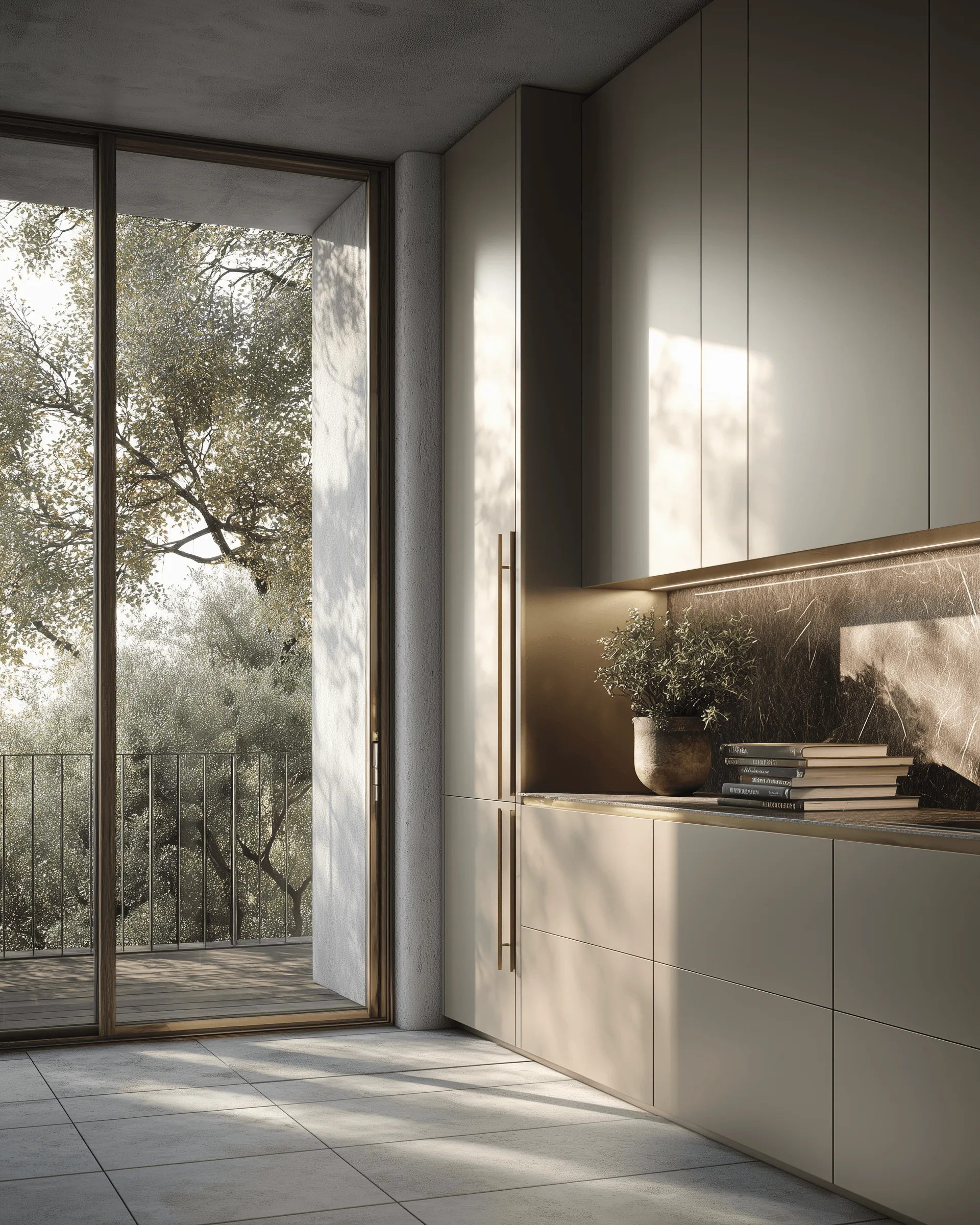 Indoor cabinetry application detail — Modern Villa Kitchen