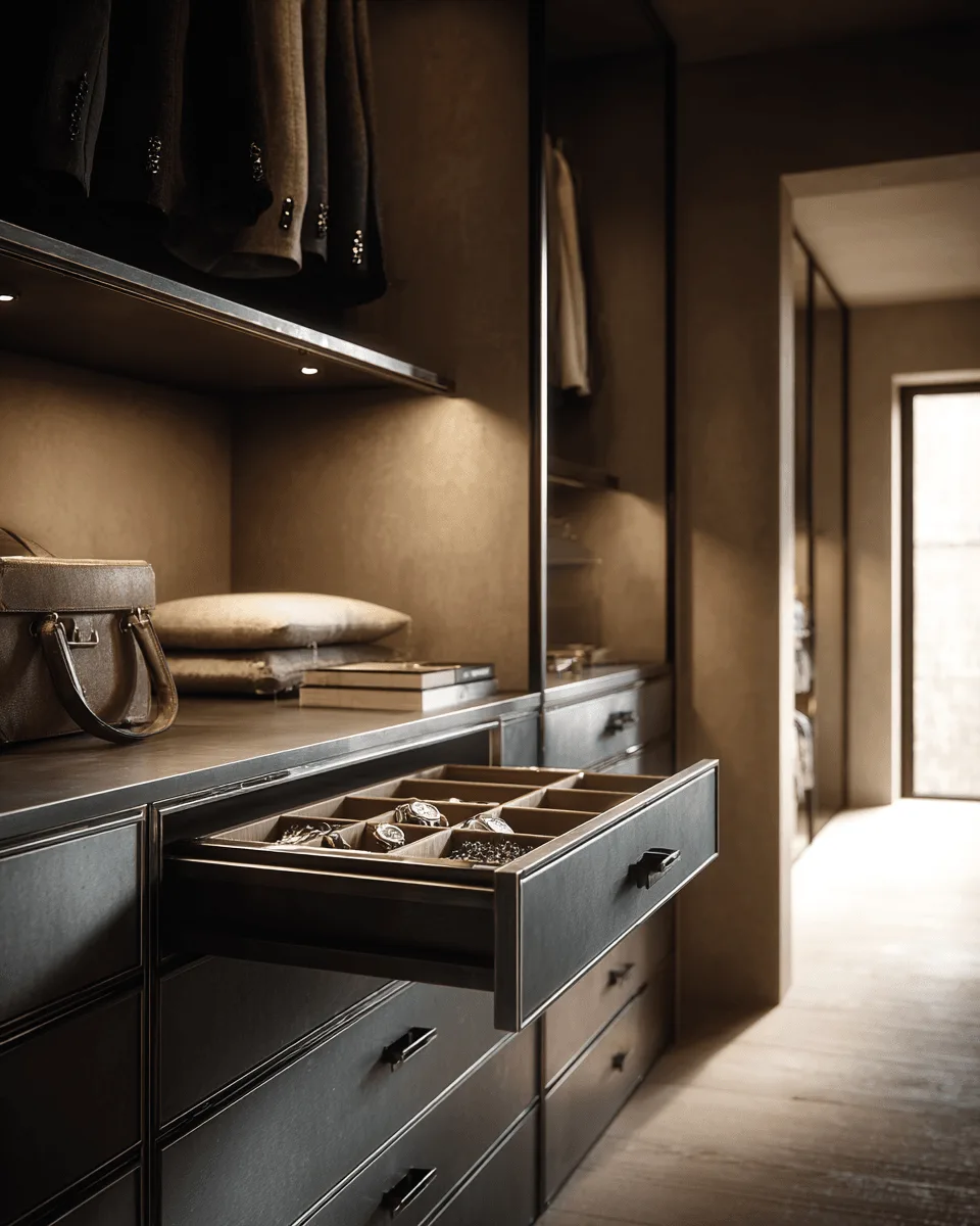 Indoor cabinetry application detail — Walk-In Wardrobe