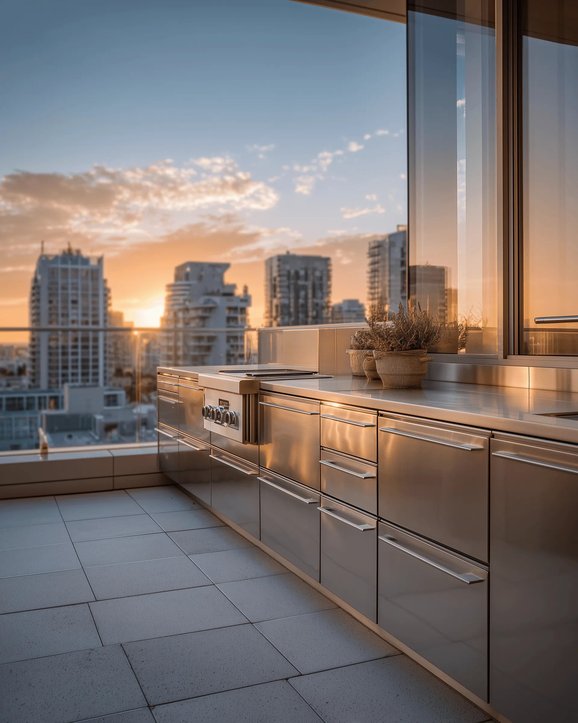 Outdoor kitchen application detail — Rooftop Terrace Kitchen